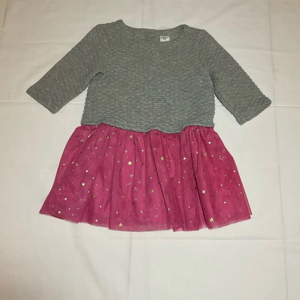 Gap Toddler Girl Size 2 Gray Pink Tutu Bottom Dress Play Party Sparkle